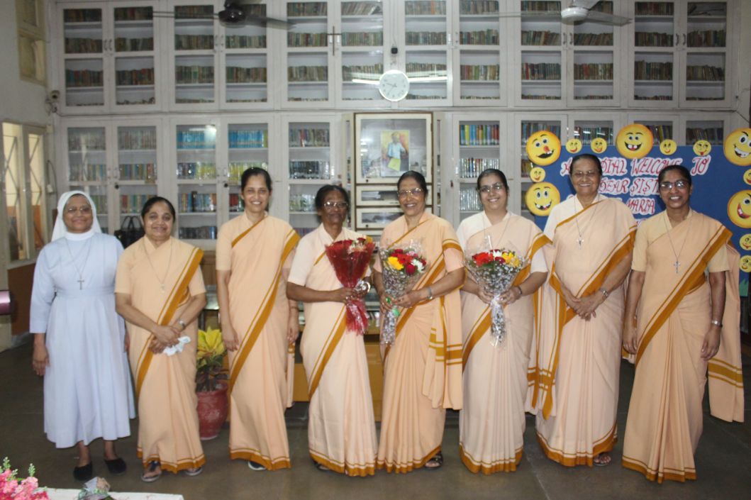 A CORDIAL WELCOME TO SISTERS(MANAGER,VICE PRINCIPAL AND CONVENT SUPERIOR AND KG HEAD MISTRESS